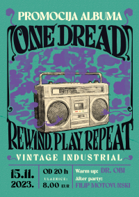 One Dread promovira prvi album „Rewind, Play, Repeat“ u Vintage Industrial Baru